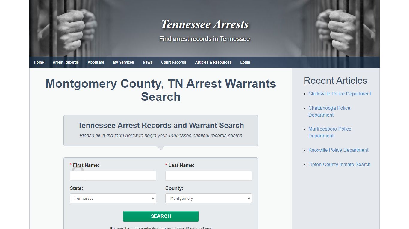 Montgomery County, TN Arrest Warrants Search - Tennessee Arrests